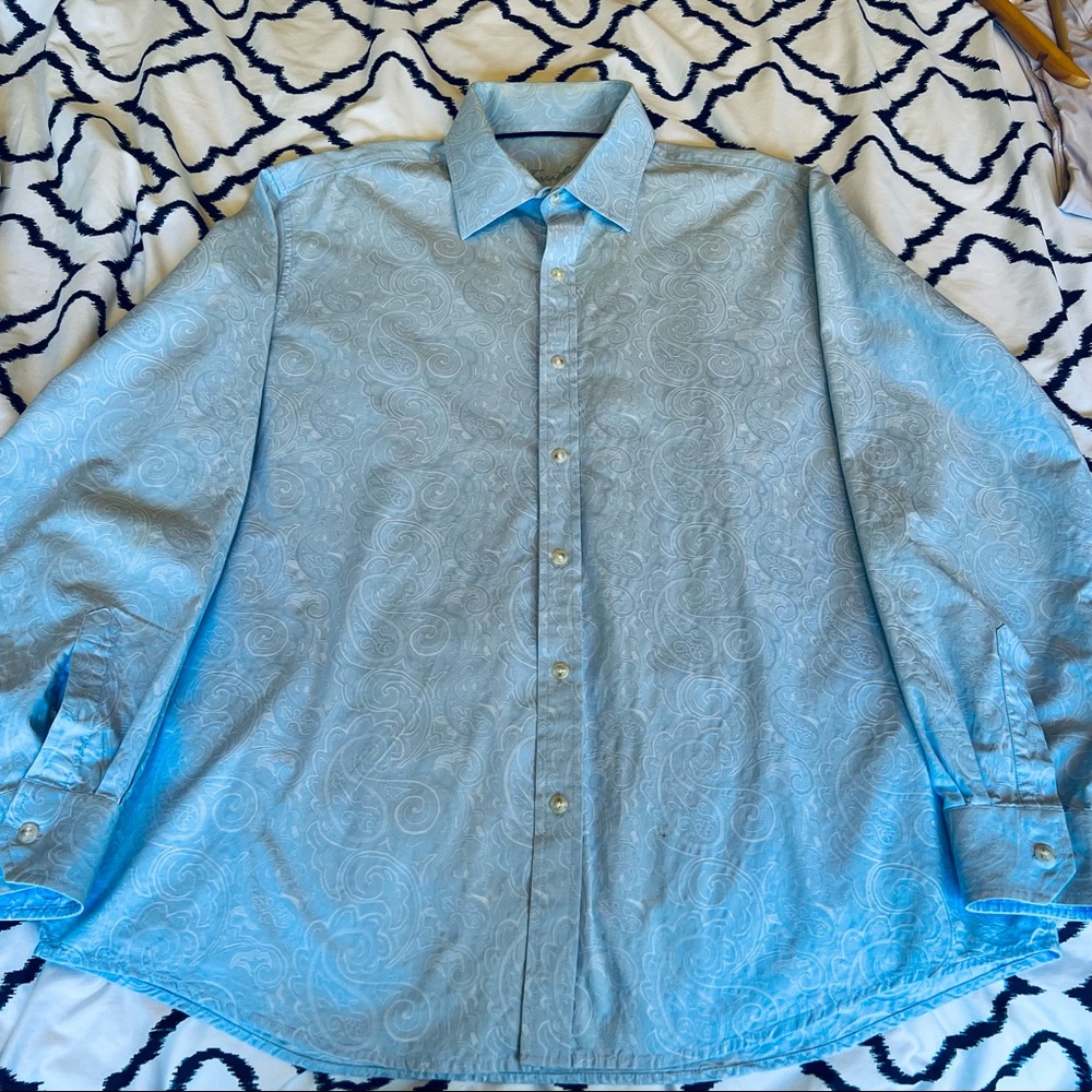 Tasso Elba XL 17-17 1/2 Paisley Long Sleeve Button Down